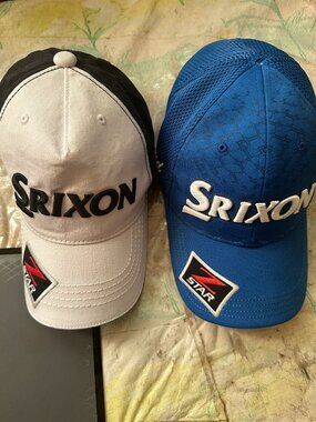 Lot of 2 Srixon Blue White Black Golf Hats